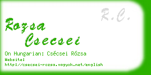 rozsa csecsei business card